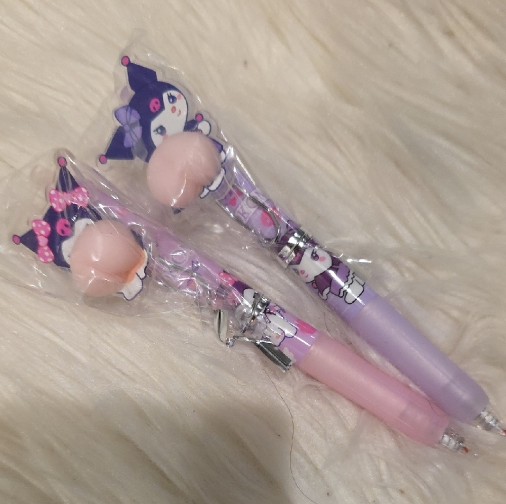 Bundle of 2- Cute Kuromi Squishy Pens – Perfect for Kids & Kawaii Lovers 💜✨
